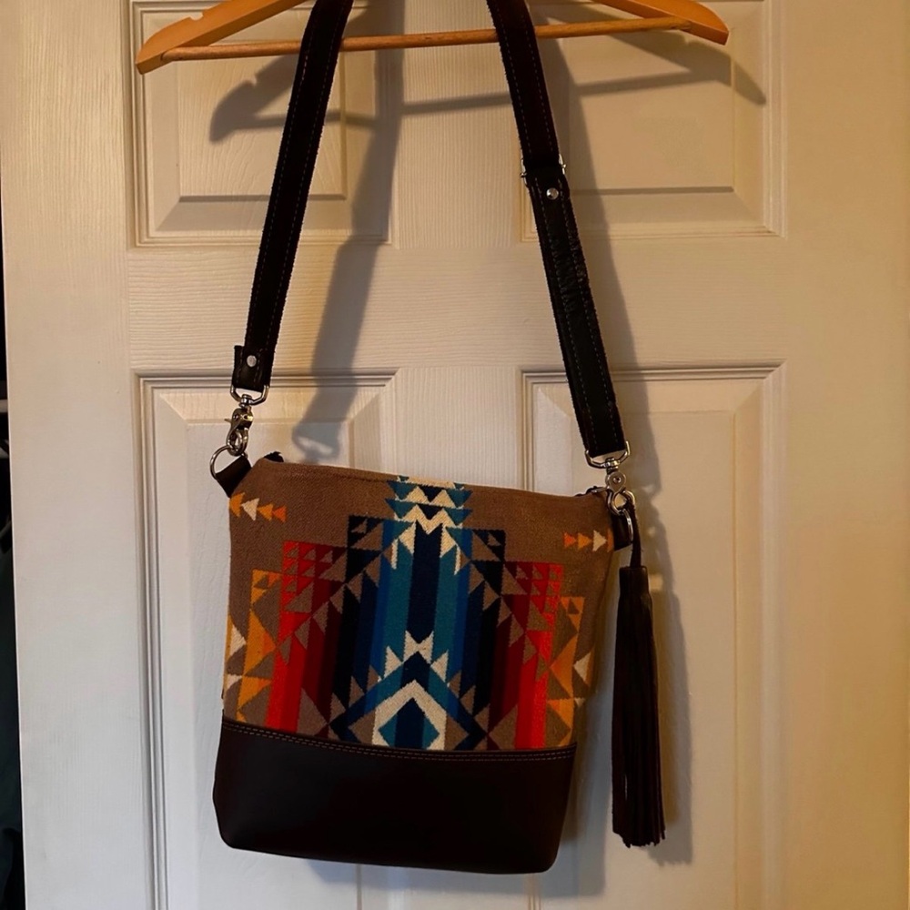 Handmade Pendleton Leather Colorful Purse